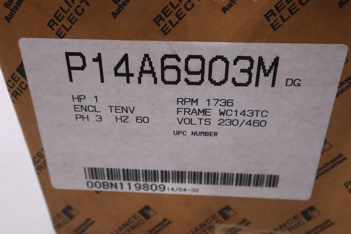 Used Reliance P14A6903M 230/460V 1735RPM FRWC1431C 7/8"Shaft AC Motor