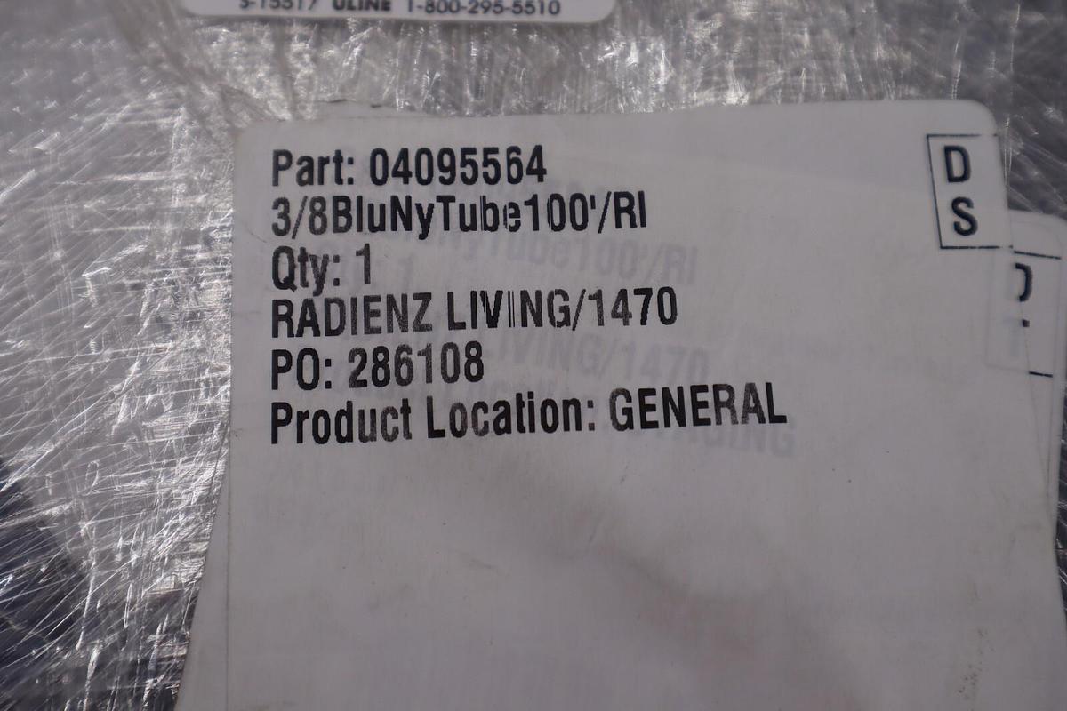 ULINE 04095564 3/8 TUBING BLUE STOCK #038-A