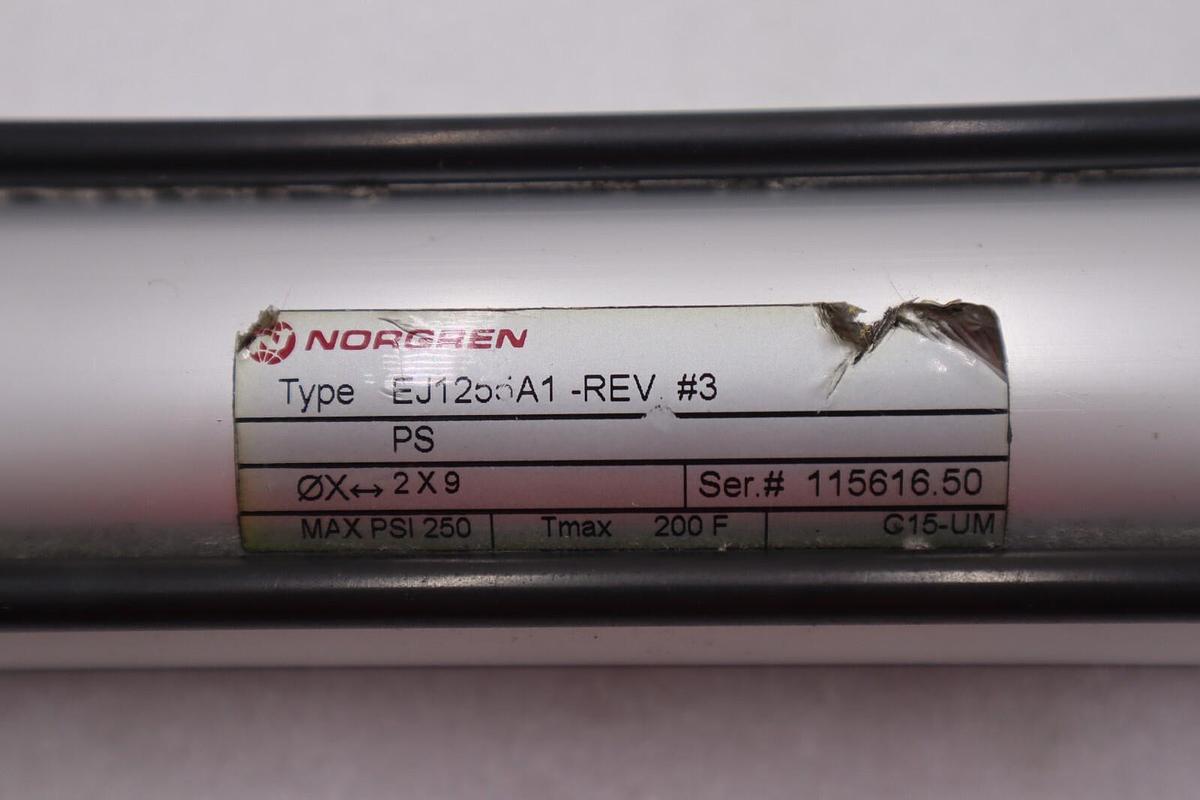 Used NORGREN Pneumatic Air Cylinder EJ1255A1 - REV #3 STOCK 3476-A
