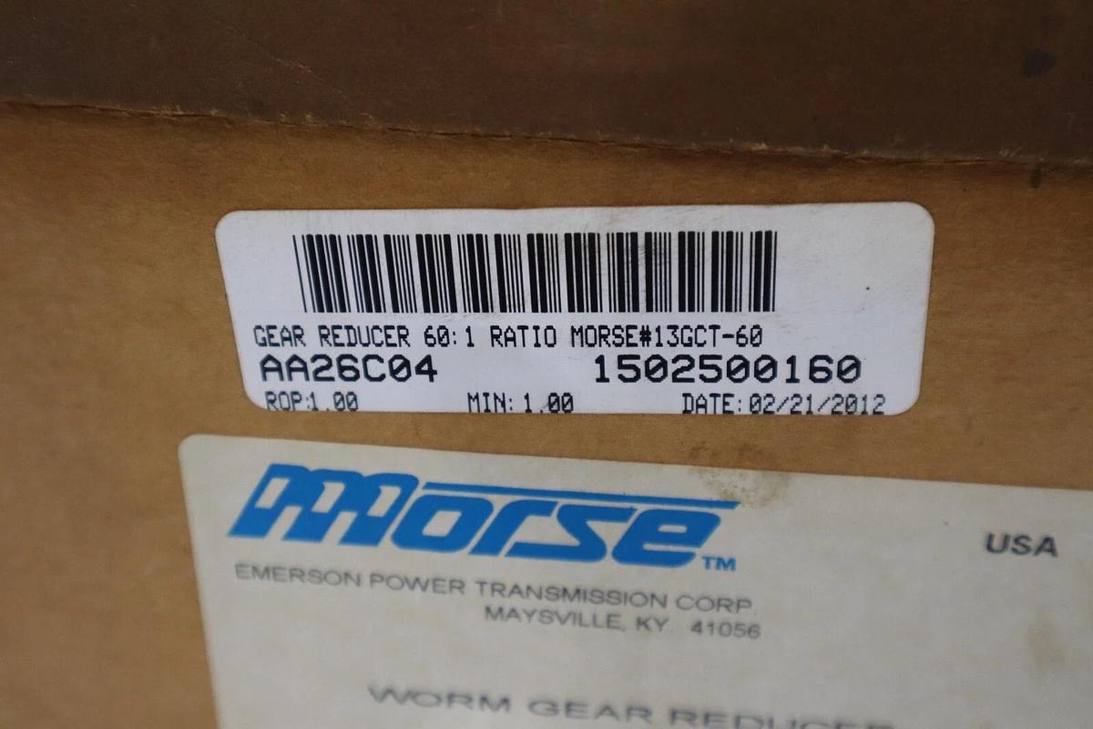 Used MORSE 13GCT60LR56C MI0019 WORM GEAR REDUCER NEW STOCK 2098-A