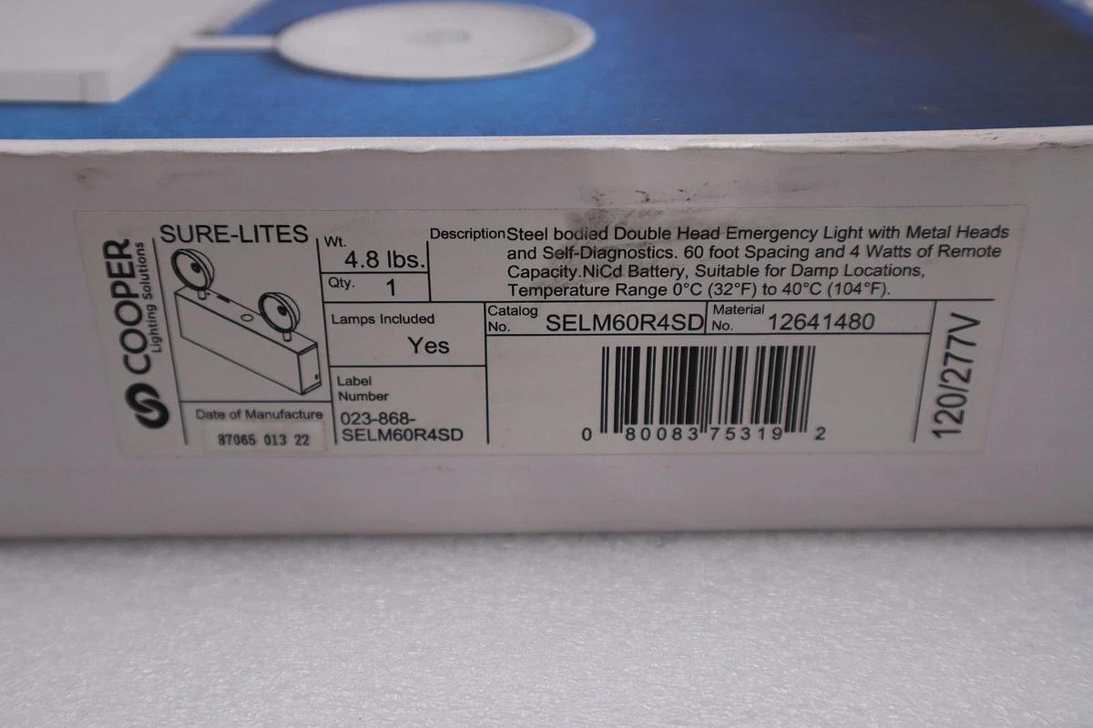 Used Cooper Sure-Lite SELM60R4SD Led Emergency Light - STOCK 3136CC