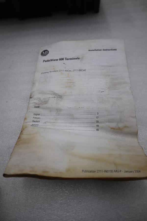 Used 2711-B6C10 AB Factory Refurbished Allen Bradley Panelview 600 2711B6C10 #SGF-12