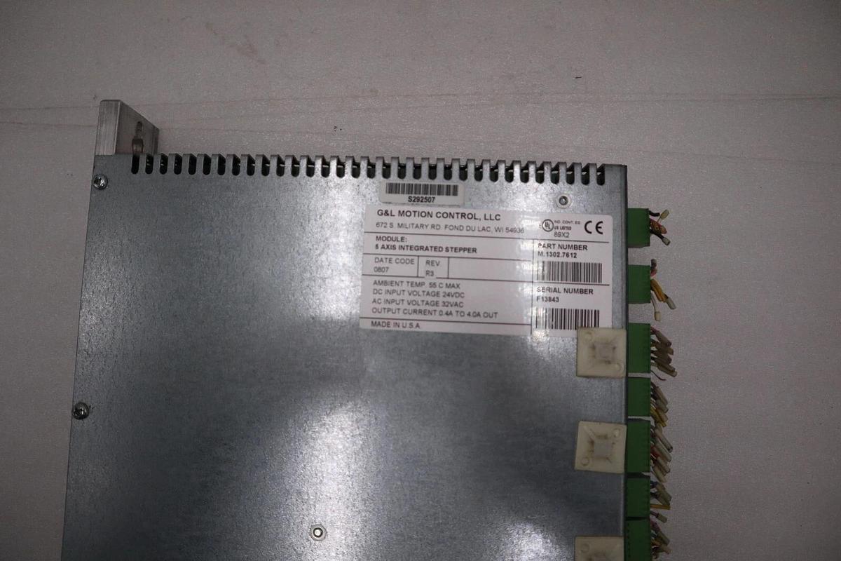 Used G & L MOTION CONTROL M.1302.7612 5-Axis Integrated Stepper 32Vac STOCK 5134A
