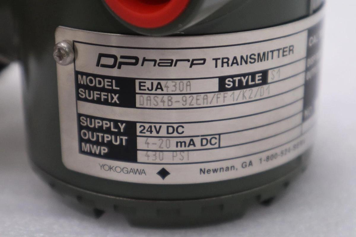 Used NEW YOKOGAWA EJA430A-DAS4B-92EA/FF1/K2/D1 24V DC 4-20 mA DC 430PSI #3480A
