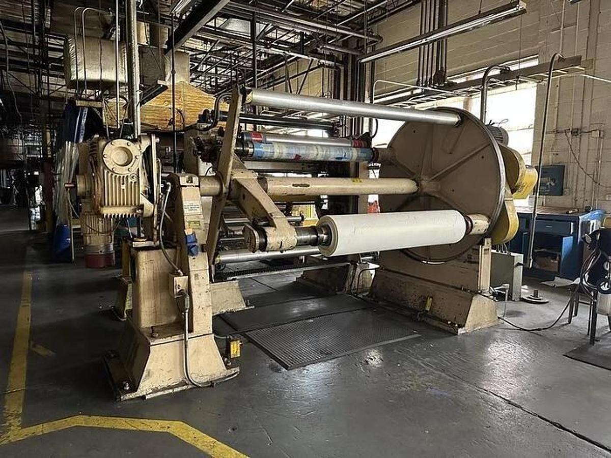 Used 65" WIDE EGAN TURRET REWIND WITH SPLICER 50" DIAMETERS