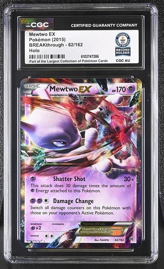 Used Mewtwo EX 62/162 Holo XY Breakthrough Pokémon Card CGC WORLD RECORD 1/1