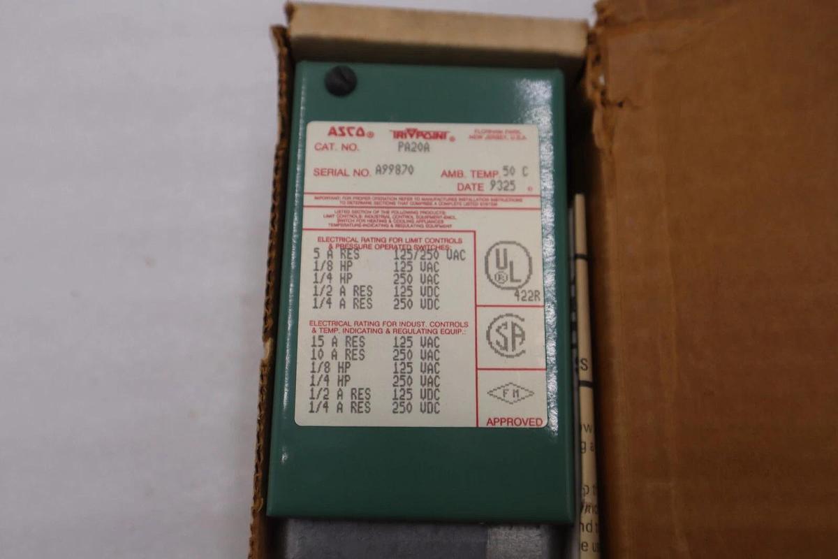 NEW OPEN BOX ASCO PA20A Pressure Switch STOCK 612-D