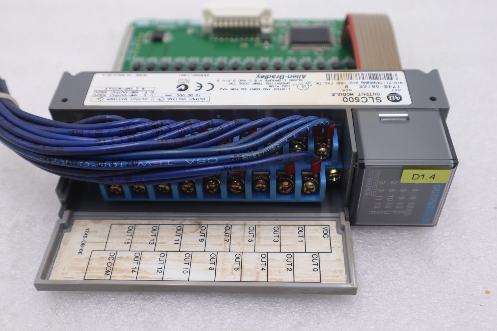 Used ALLEN BRADLEY SLC 500 AB 1746-OB16E/B OUTPUT MODULE STOCK B-1303
