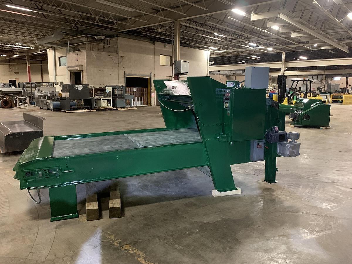 Used 60" WIDE MAREN PINCH BELT CONVEYOR SHREDDER 50 HP BOX FLATTENING SHREDDER