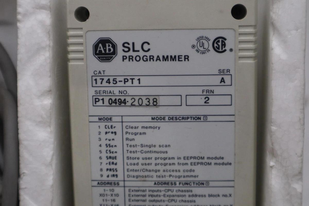 Used NEW ALLEN BRADLEY 1745-PT1 HAND HELD PROGRAMMER SER.A STOCK 1408CC