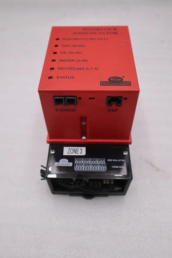 Used FIREYE BURNER LOGIX TYPE YZ300 INTERLOCK ANNUNCIATOR 120V 50/60HZ STOCK 3715CC