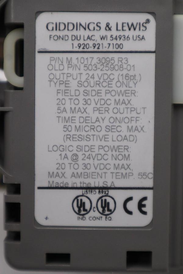 Used GIDDINGS & LEWIS DANAHER MOTION M.1017.3095 R3 / M10173095 R3 MODULE #6013
