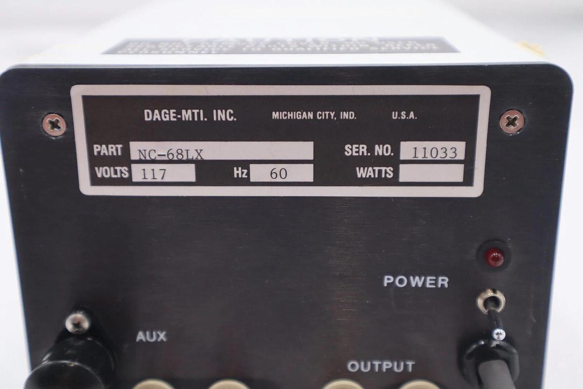 Used DAGE-MTI NC-68LX VOLTS 117 HZ 60 SERIES 68 STOCK #2804