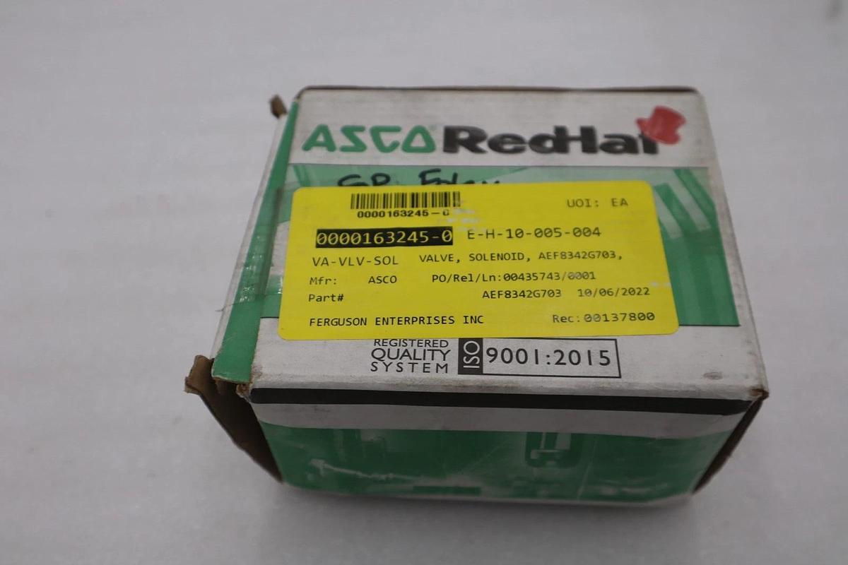 Used NEW IN BOX ASCO EF8342G703 120V 100-125PSI 3/8" NSMP STOCK G562