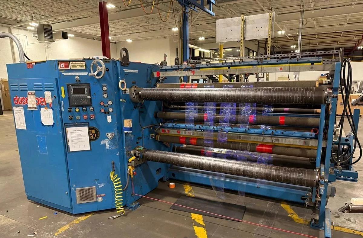 Used 72" DUSENBERY MODEL 835-24 DUPLEX SLITTER REWINDER 24" REWIND DIAMETER 3" and 6"
