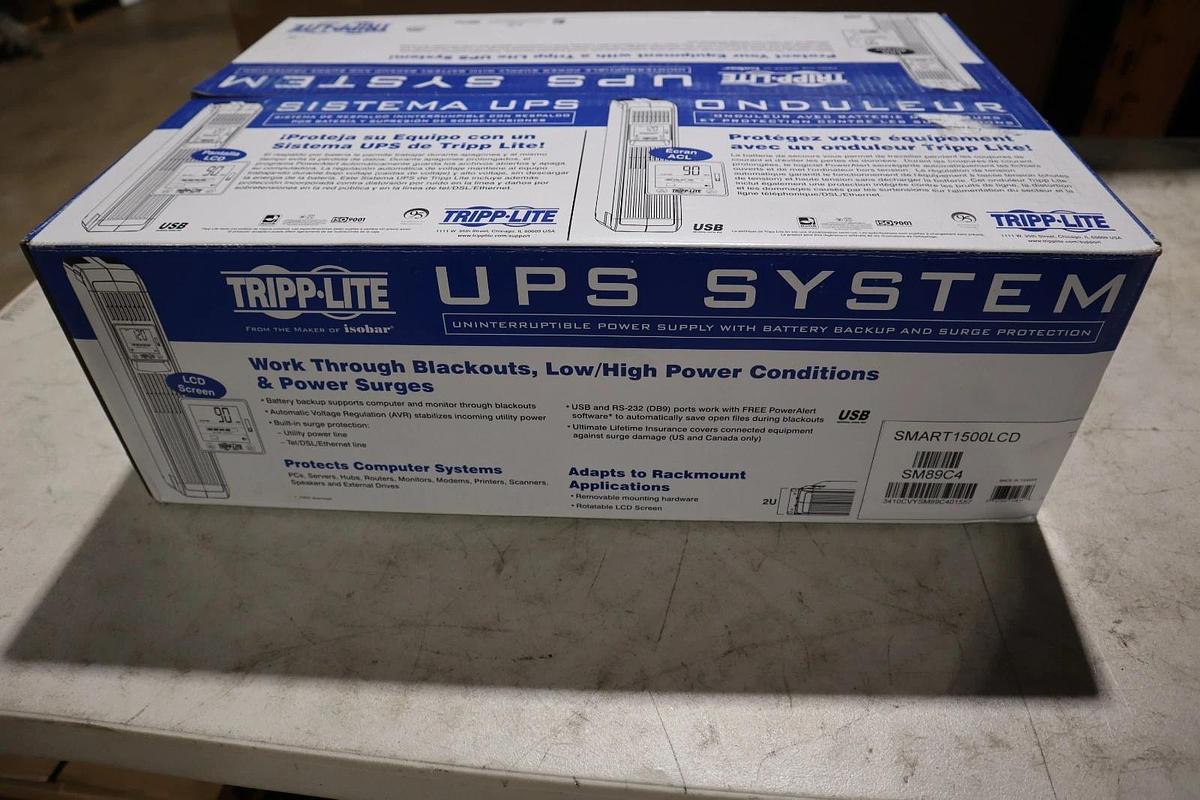 Used Tripp-Lite SMART1500LCD Rack Mount UPS Battery Backup SM89C4 NEW STOCK GF-181