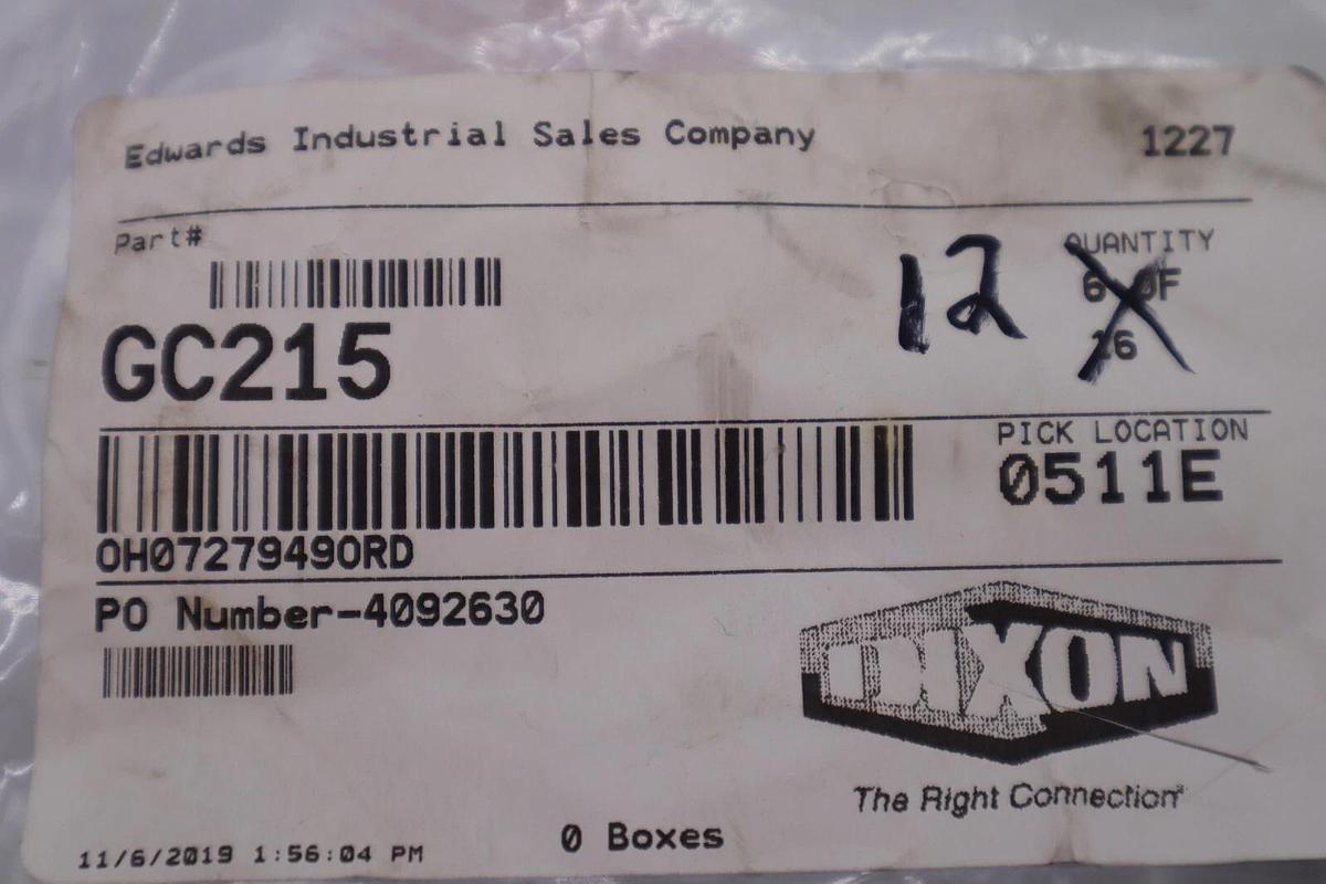 Used Dixon Boss GC215 Pressure Gauge Center Back Mount, 30psi (12 AVAILABLE) STK 3036