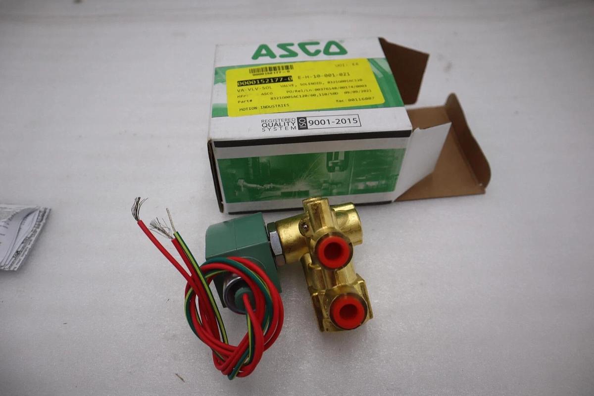 NEW ASCO 8321G001/ 8321G001AC120/60 3-Way NC Brass Solenoid Valve STOCK G560