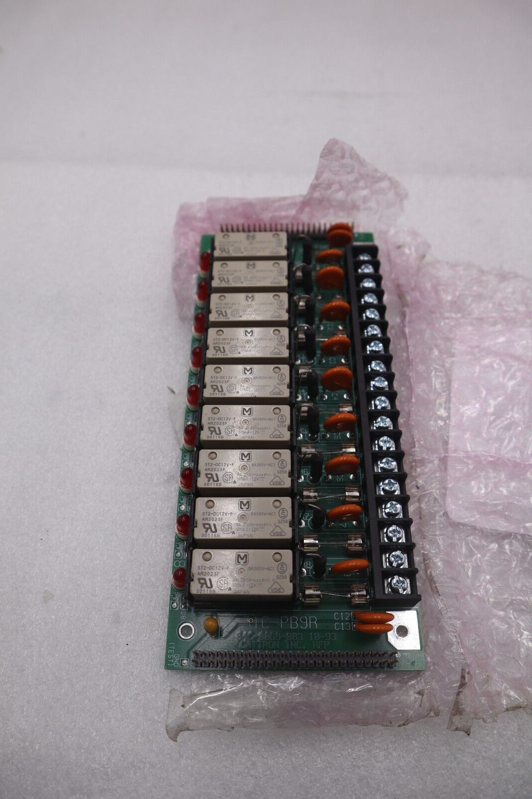 Cattron 01C-PB9R Fused 9 Channel Relay Circuit Board LED Indication STOCK K-3355