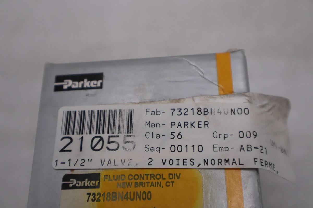 Used Parker 73218BN4UN00 2-Way Solenoid Valve 1-1/2" - STOCK GF407A