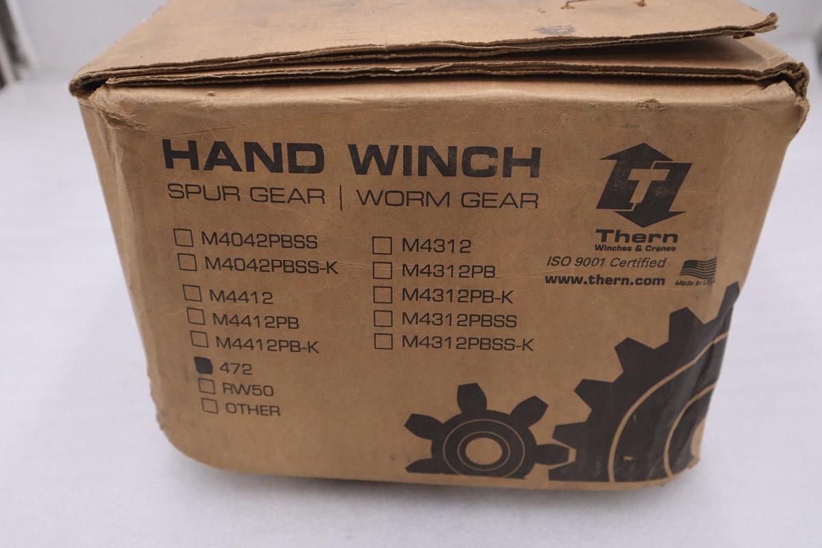 Thern 472 Hand Winch, Worm Gear, 2000 Lb. (SEVEN AVAILABLE) NEW IN BOX #GF-223