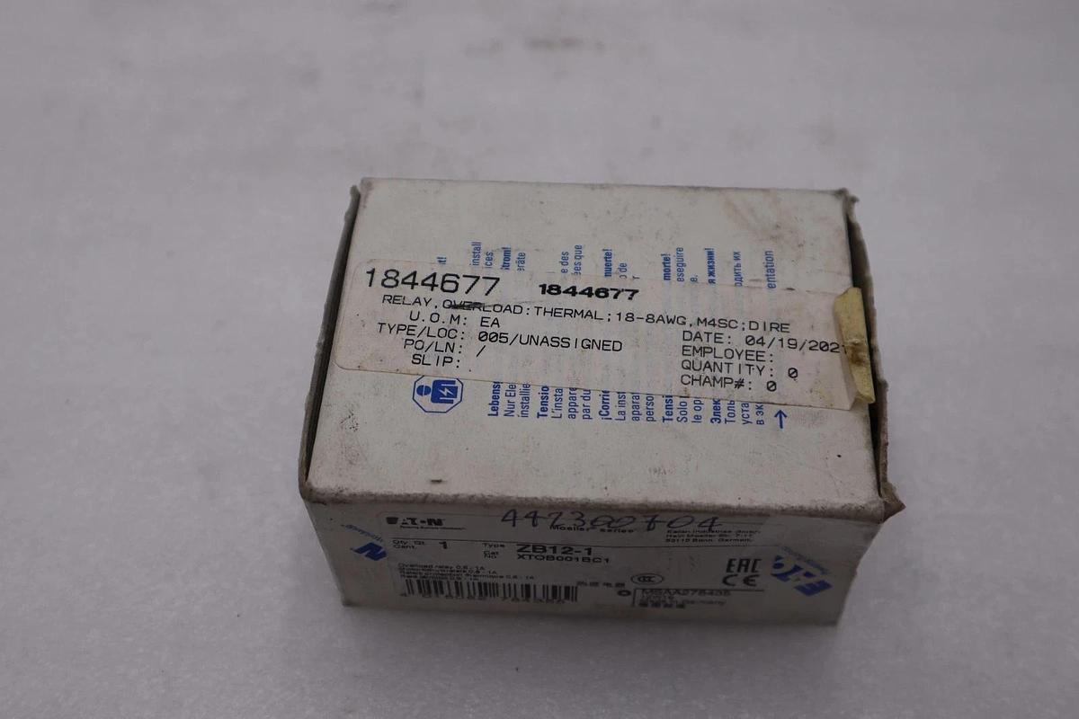 Used NEW EATON XTOB001BC1 ZB12-1 690V 0.6-1A STOCK H345A