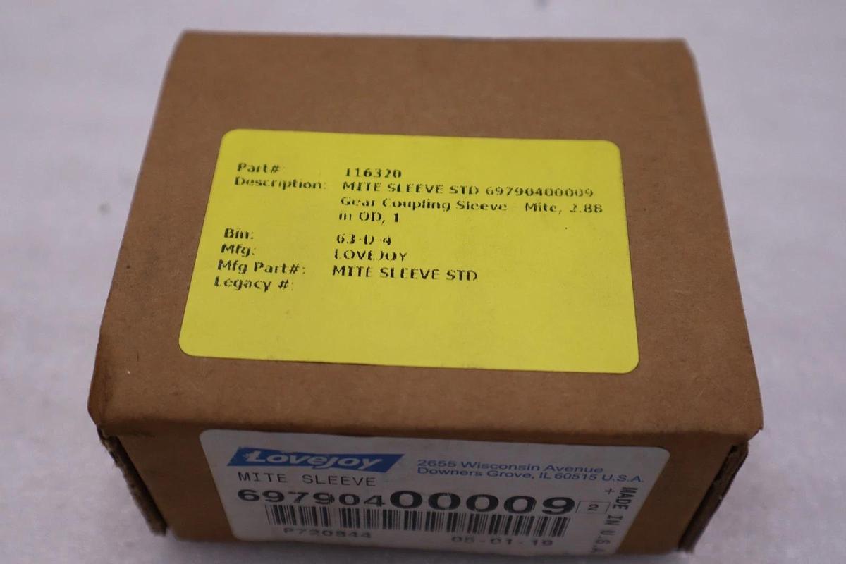 NEW OPEN BOX Lovejoy 697904 00009 Mite Sleeve STOCK 3003CC