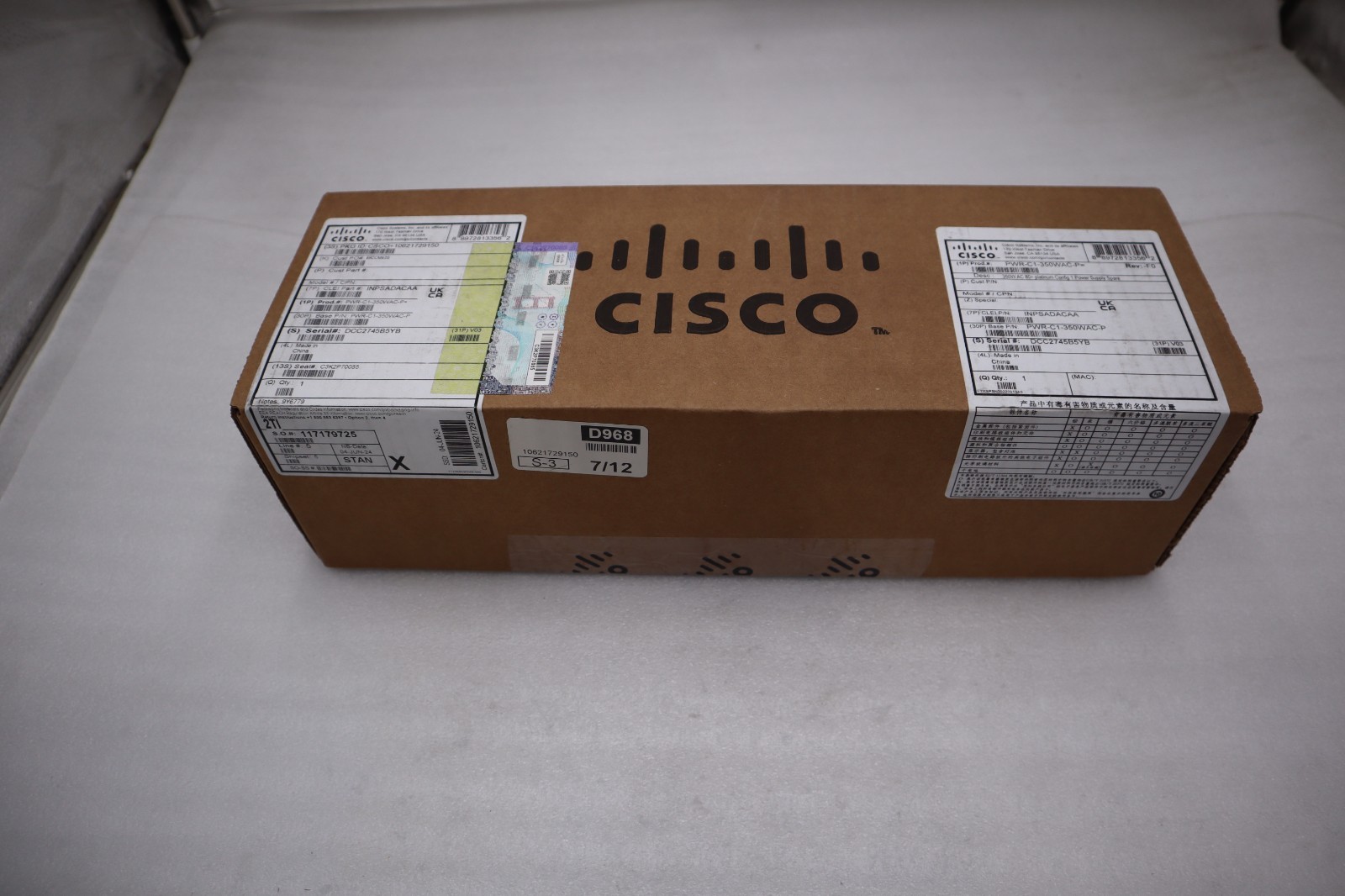CISCO PWR-C1-350WAC-P Power Supply - NEW SEALED - STOCK GF216