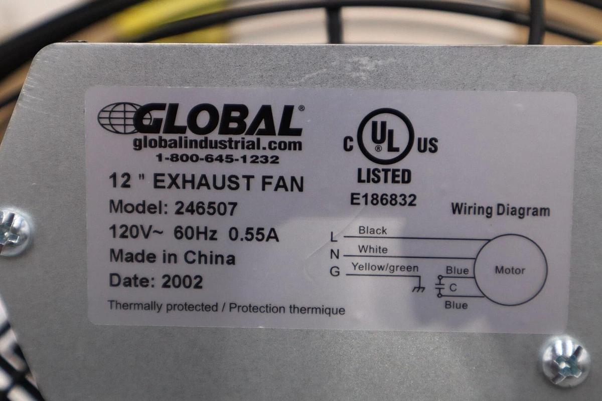 Used Global 246507 Guard Mounted Direct Drive Exhaust Fan-12" 120V 60Hz NEW #H414 707022115926