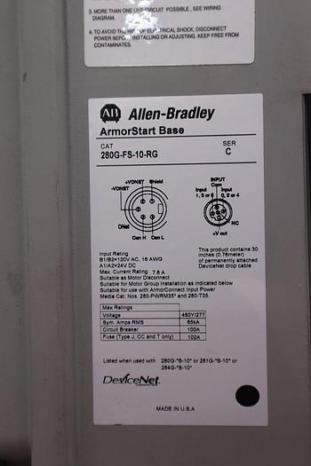 Used ALLEN BRADLEY 281G-F12S-10B-RRG-CBG /C AMORSTART MODULE 280G-FS-10-RG STK 2912