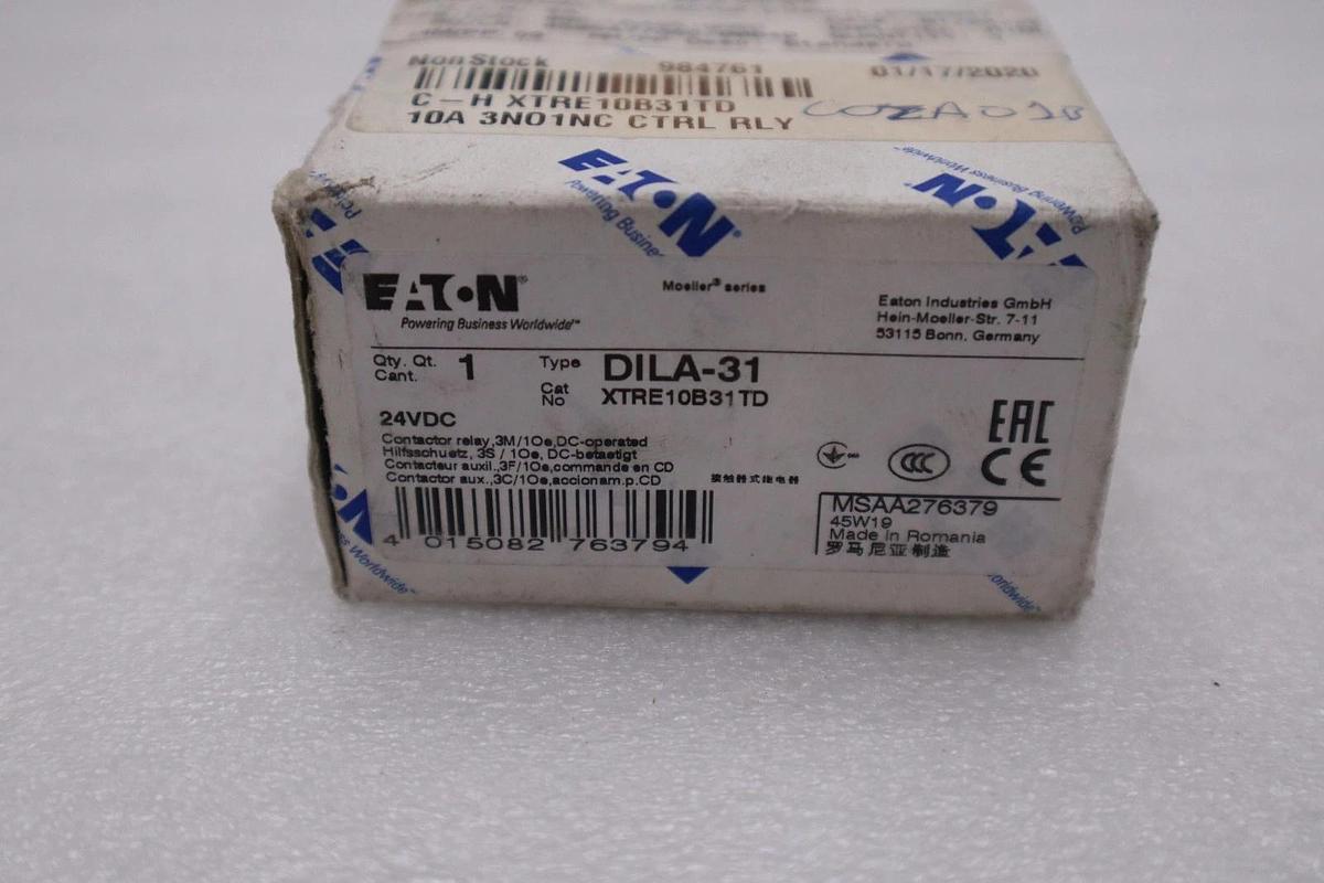 Used NEW OPEN BOX EATON MOELLER DILA-31 (220VDC) intermediate relay STK H973A