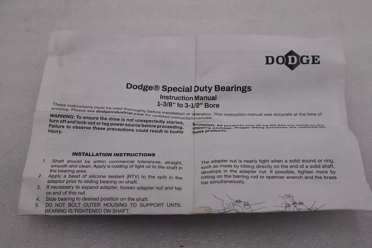 Used DODGE 066035 B1 UNIT 3-7/16" BEARING STOCK S-519