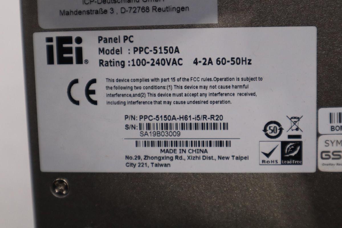 Used IEI INTEGRATION CORP PPC-5150A / PPC-5150A-H61-I5/R-R20 NEW WITH BOX STOCK H74