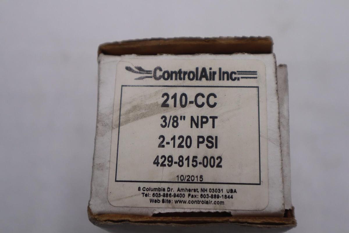 Used NEW OPEN BOX CONTROL AIR INC. Pressure regulating valve 210-CC STOCK K-3439