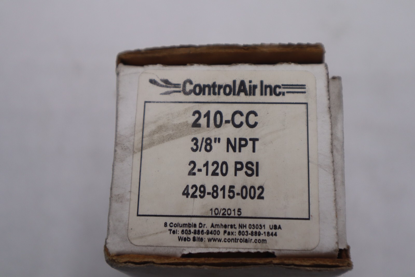 Used NEW OPEN BOX CONTROL AIR INC. Pressure regulating valve 210-CC STOCK K-3439