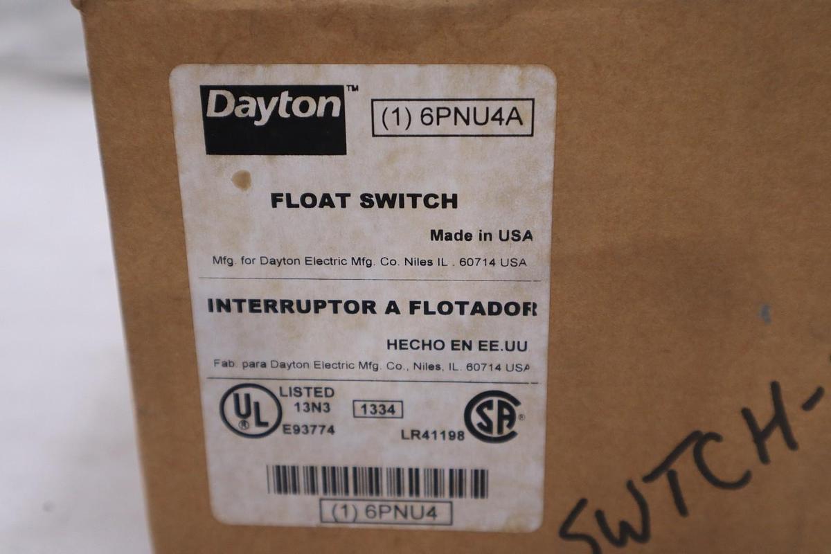 Used Dayton 6PNU4A Float Switch NEW OPEN BOX STOCK GF71A
