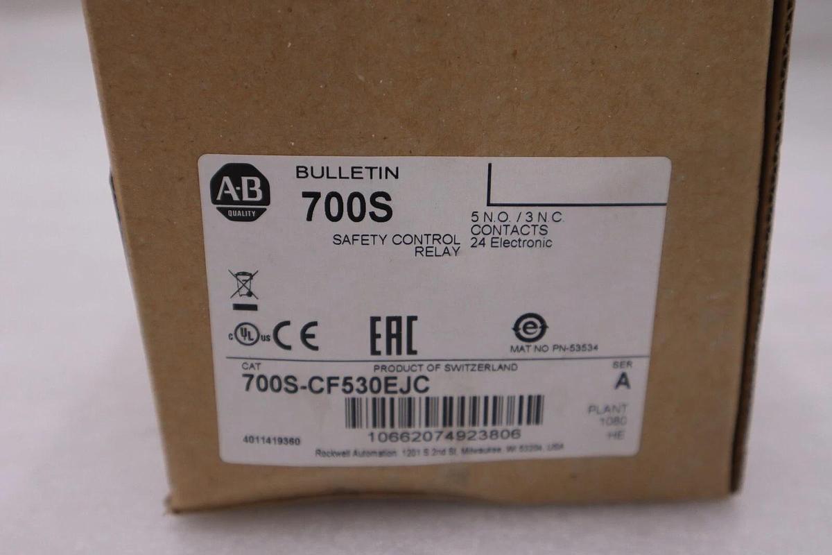 Used NEW ALLEN BRADLEY 700S-CF530EJC SAFETY CONTROL RELAY 24VDC STOCK H78A