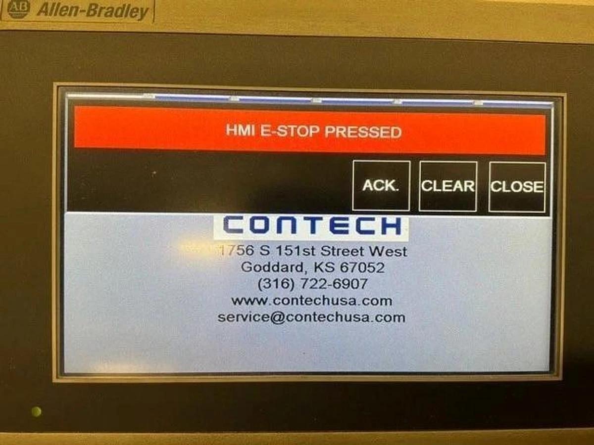 Used 74" WIDE CONTECH MODEL OS-74 SERVO SHEETER AUTOMATED ROLL CUTTER ALLEN BRADLEY