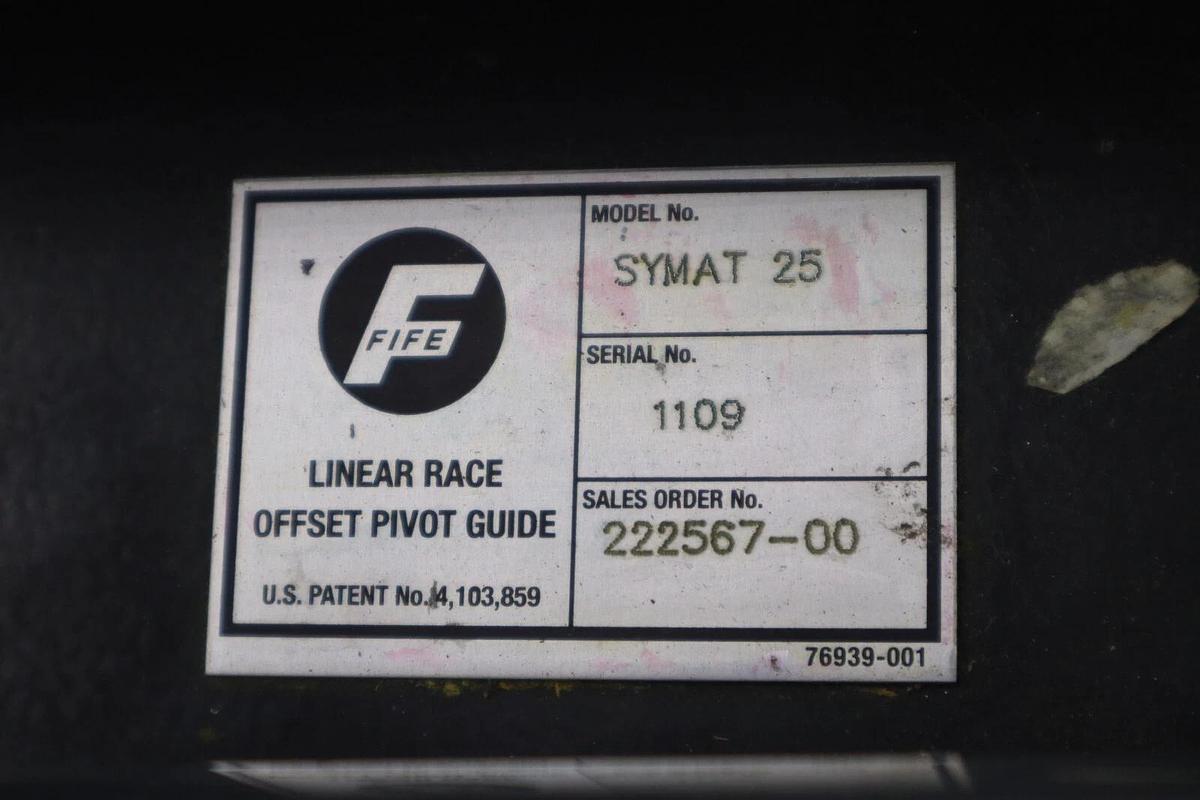 Used Fife SYMAT25B Offset Pivot Guide Web Roller W/ Polaris DP-20 and SE-31 Eye