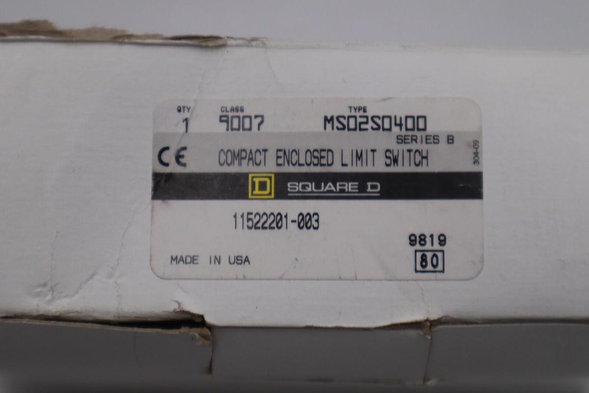 Used NEW OPEN BOX Square D 9007 MS02S0400 B Limit Switch STOCK G465A