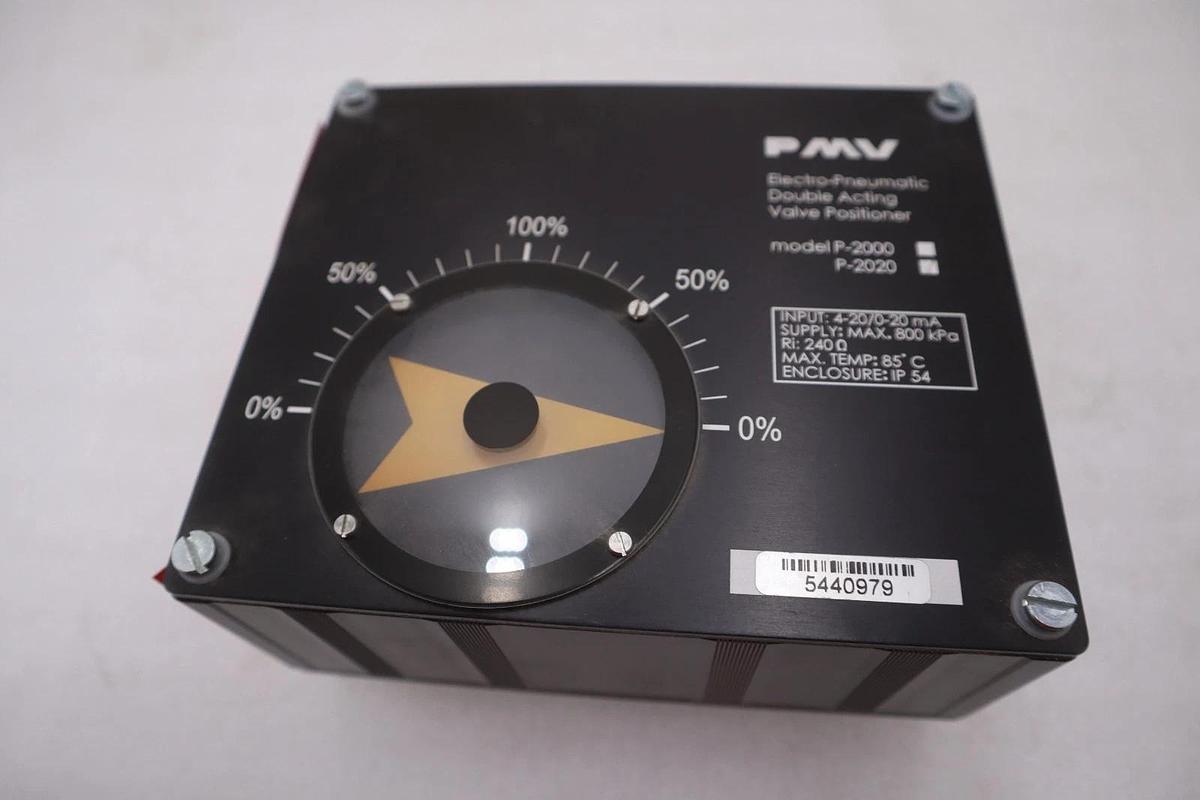 Used PMV FLOWSERVE ELECTRO-PNEUMATIC DOUBLE ACTING VALVE POSITIONER P-2020 NEW UNIT