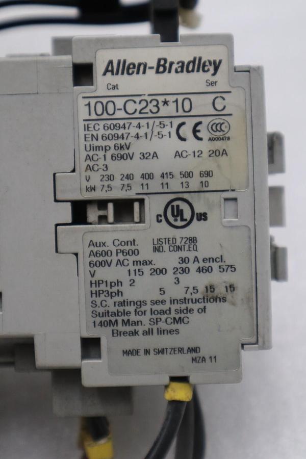 Used ALLEN BRADLEY 140M-D8E-C16 CIRCUIT BREAKER WITH 100-C23*10 CONTACTOR STOCK 4824A