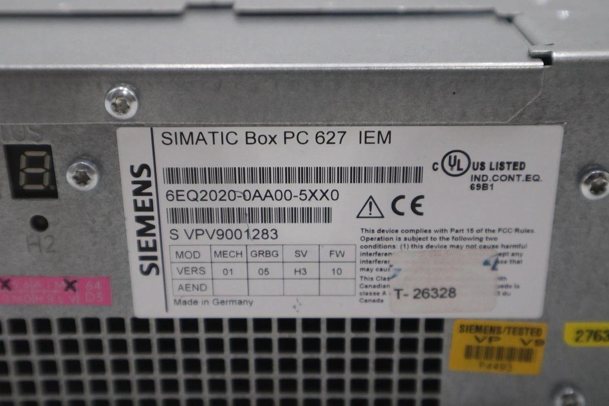 Used SIEMENS  SIMATIC IPC627CIEM  6EQ2020-0AC03-5XX0  SIMATIC BOX PC STK SGF116