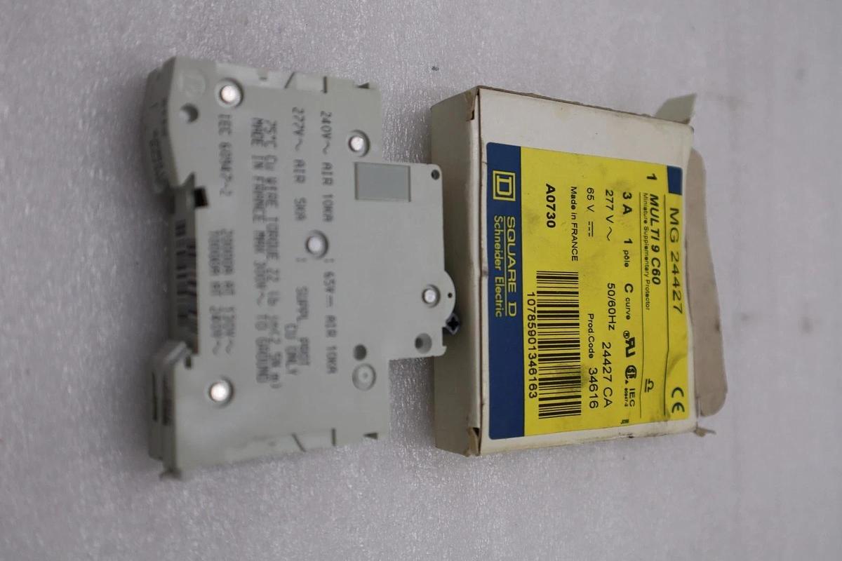 Used NEW OPEN BOX SQUARE D MG24427 PROTECTOR 277VAC 3A 1 POLE STK H1075A