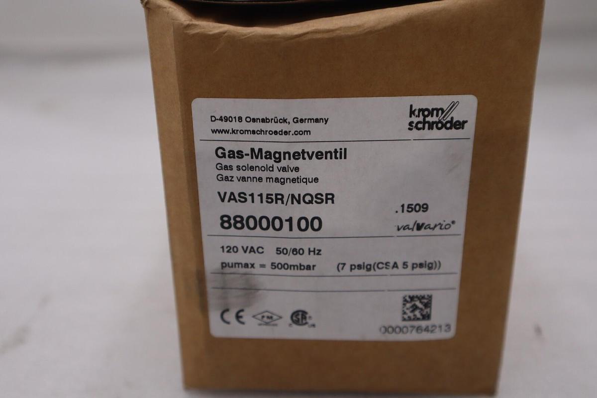 Kromschroder VAS115R/NQSR GAS SOLENOID VALVE 88000100 NEW IN BOX STOCK H72A