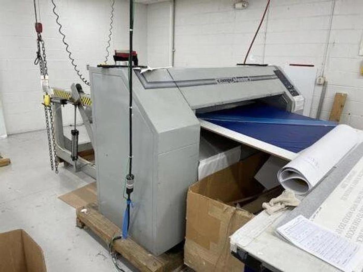 Used 60" CONTECH MDL. CS-60 SHEETER WITH HEAVY DUTY UNWIND AND SCORE SLITTING
