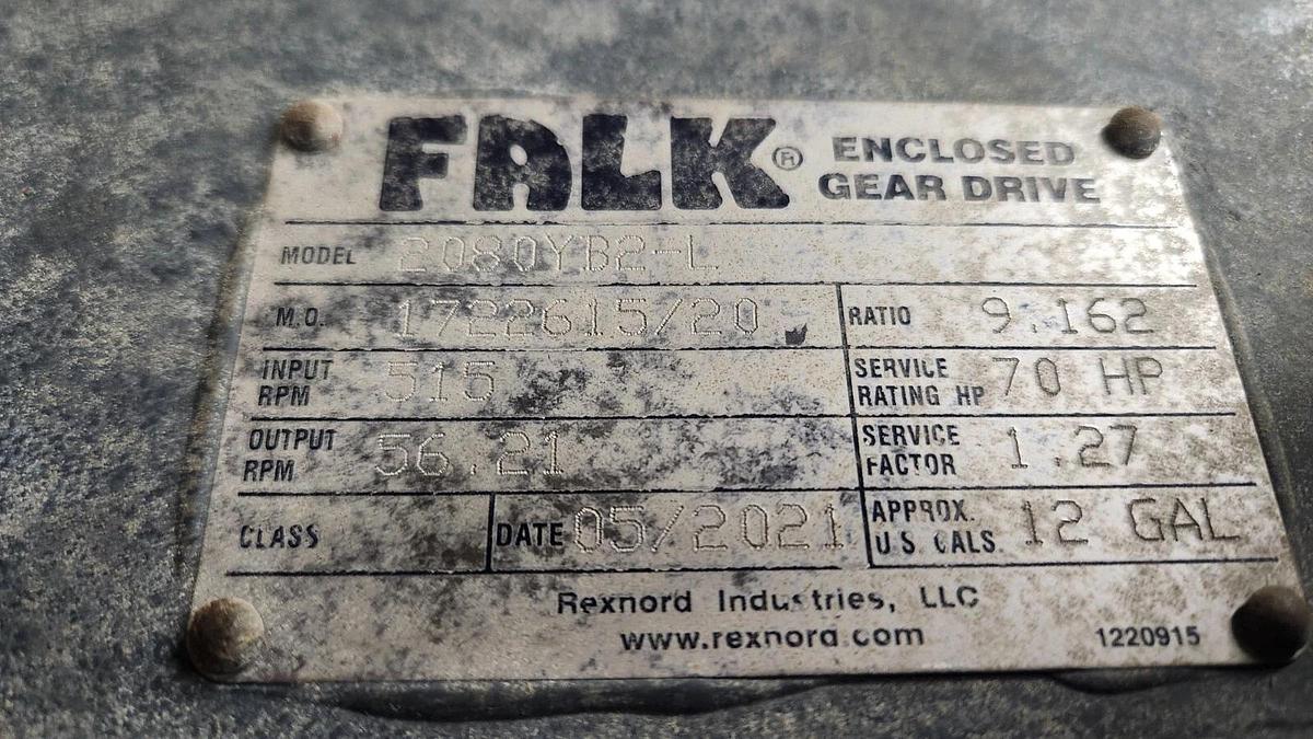 Used Speed Reducer Gear Box FALK MODEL 2080yb2-l RATIO 9.162 70 HP MANUFACTURED 2021