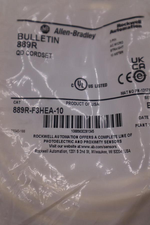 NEW ALLEN BRADLEY 889R-F3HEA-10 SER. B 3 Pin 10 Meter STOCK G714