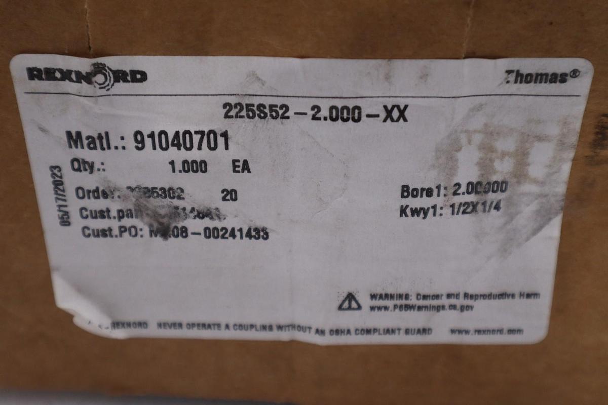 NEW OLD STOCK - REXNORD DISC COUPLING 225S52-2.000-XX 91040701 - STOCK GF1273