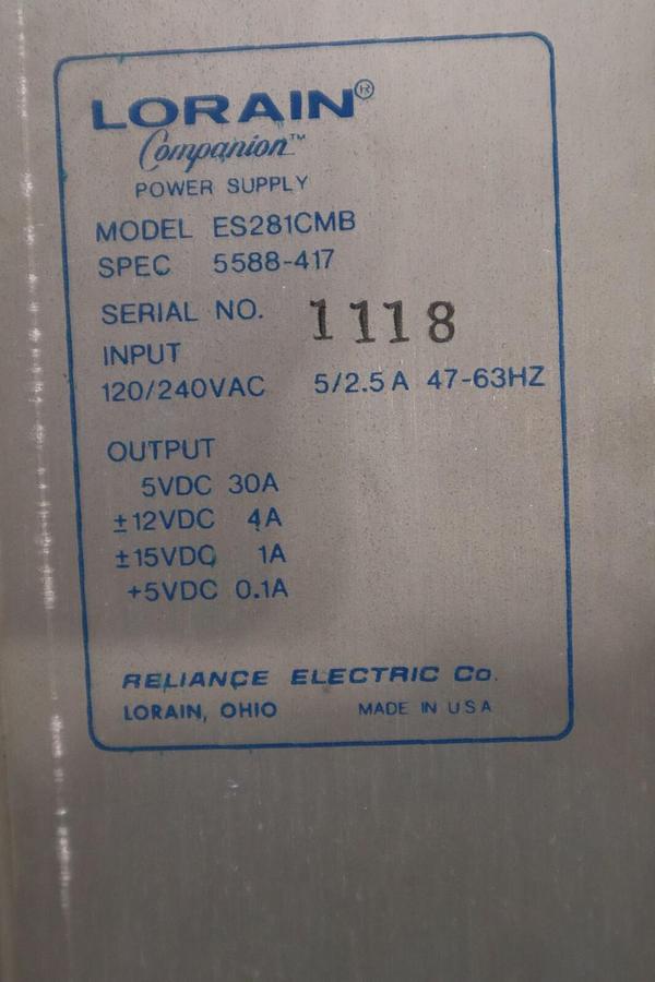 Used NEW RELIANCE ELECTRIC ES281CMB POWER SUPPLY 120-240VAC STOCK G110A